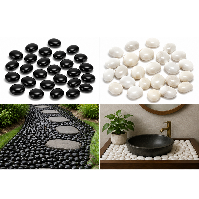 Aquarium Marine Stone - Pierres de rivière polies blanches et